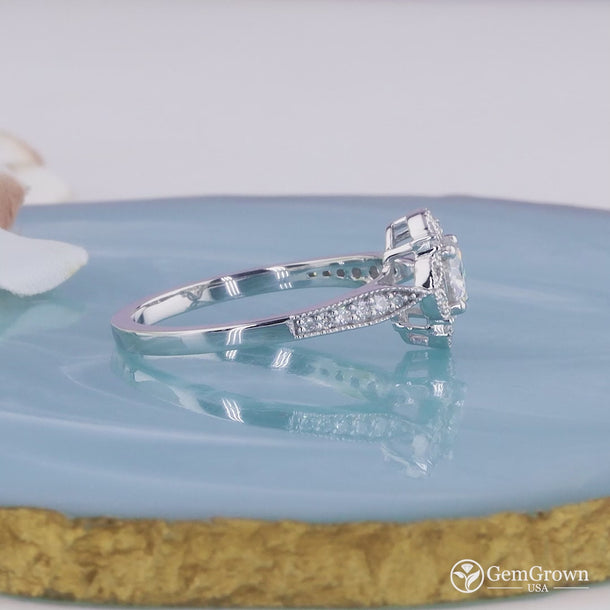 Art Deco Estate Moissanite Engagement Ring