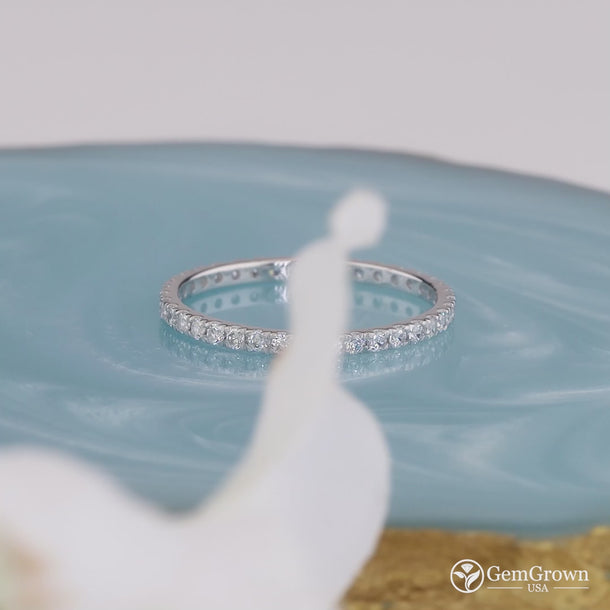1.85 mm Wide Full Eternity Round Cut Wedding Band