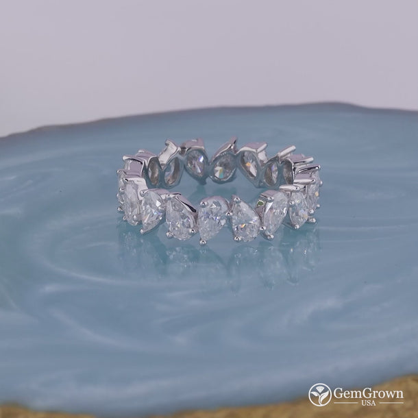 Pear Shaped Full Eternity Wedding Bands
