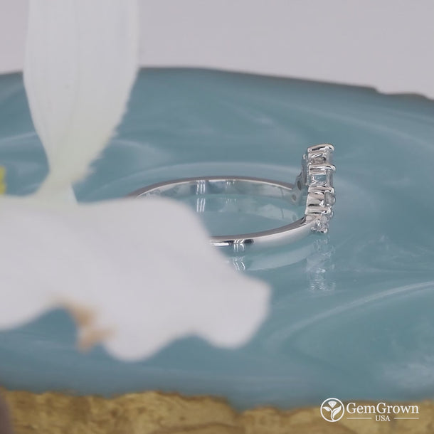 Baguette And Round Cut Curved Matching Wedding Band