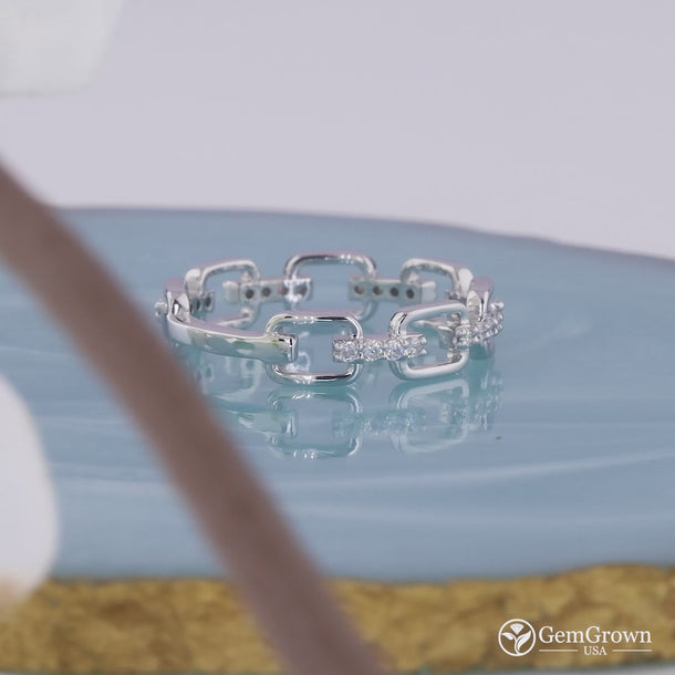 Cable Chain Link Statement Wedding Band