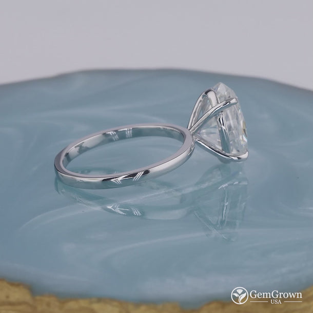 3.75 Ct Elongated Oval Cut Solitaire Engagement Ring