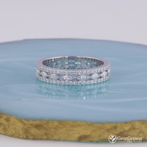 Marquise And Round Cut Full Eternity Band