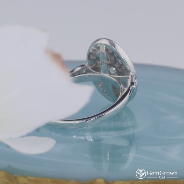 Multi Stones Moissanite Cluster Mosaic Ring