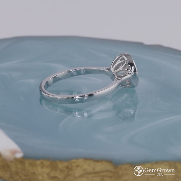 Tulip Petals Round Cut Solitaire Engagement Ring