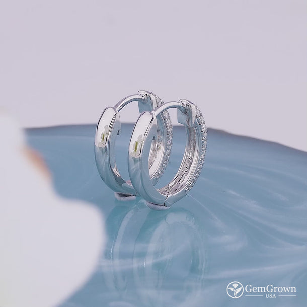 Moissanite Pave Huggie Hoop Earrings