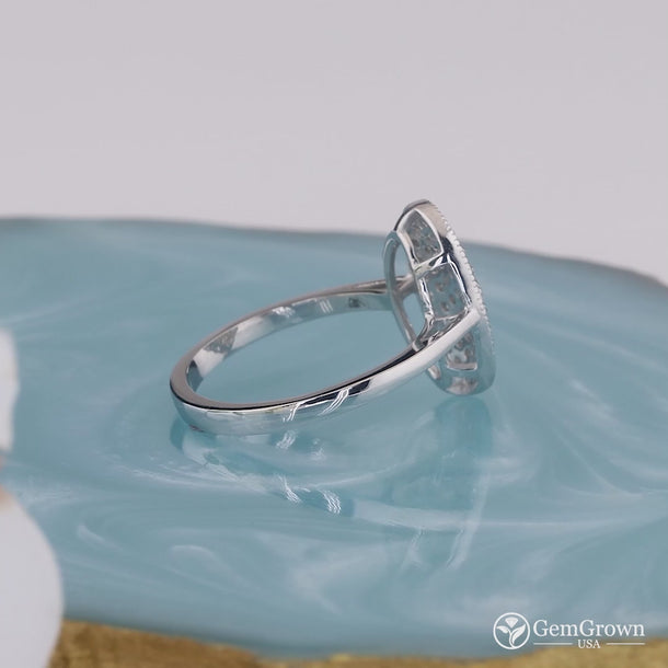 Oval Shaped Moissanite Cluster Engagement Rings