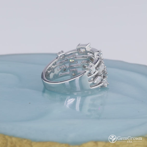 Multi Stone Moissanite Cocktail Ring For Women