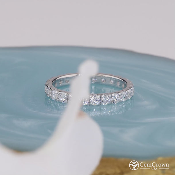 3.50 mm Full Eternity Round Cut Wedding Band