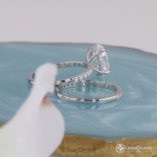 Oval Cut Solitaire Bridal Wedding Ring Set