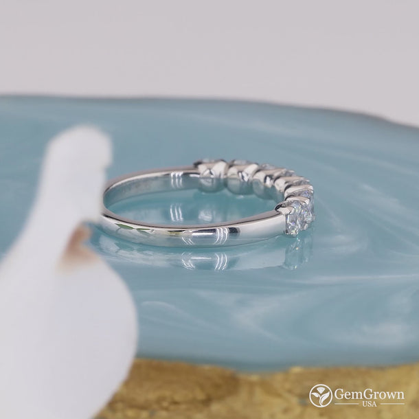 Seven Stone Moissanite Wedding Bands For Women
