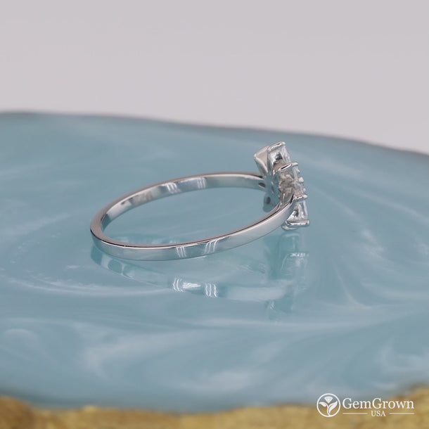 Sunflower Inspired Moissanite Halo Engagement Ring