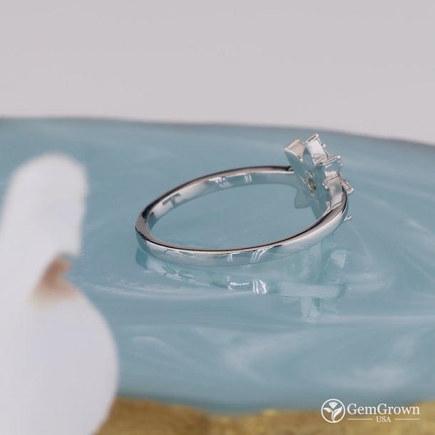 Nature Inspired Flower Moissanite Engagement Ring