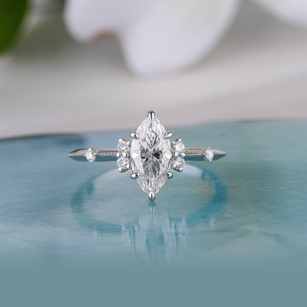 Art Deco Vintage Marquise Engagement Ring