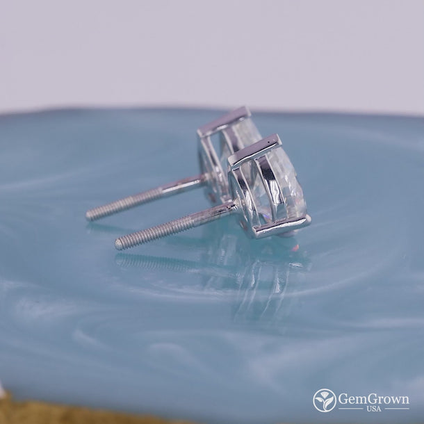 Pear Shaped Moissanite Single Stone Earrings