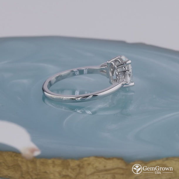 Oval And Pear Cut Three Stone Engagement Ring