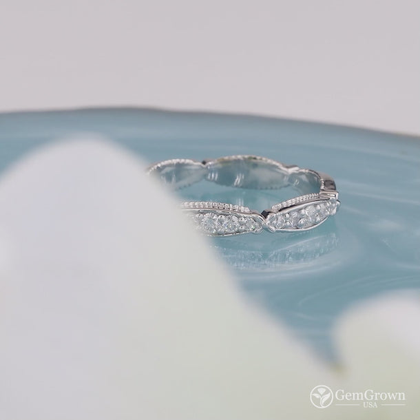 Vintage Milgrain Full Eternity Wedding Band