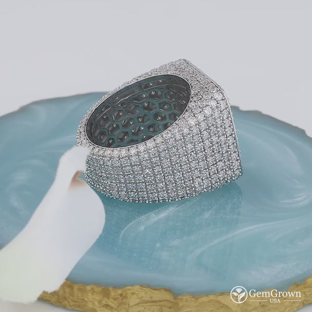 Mens Signet Hip hop Iced Out Statement Ring